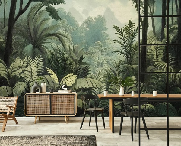 Pflanzen BäUme Wald Schlafzimmer Tapete Groß GrüN Wandbild 312X219Cm-image