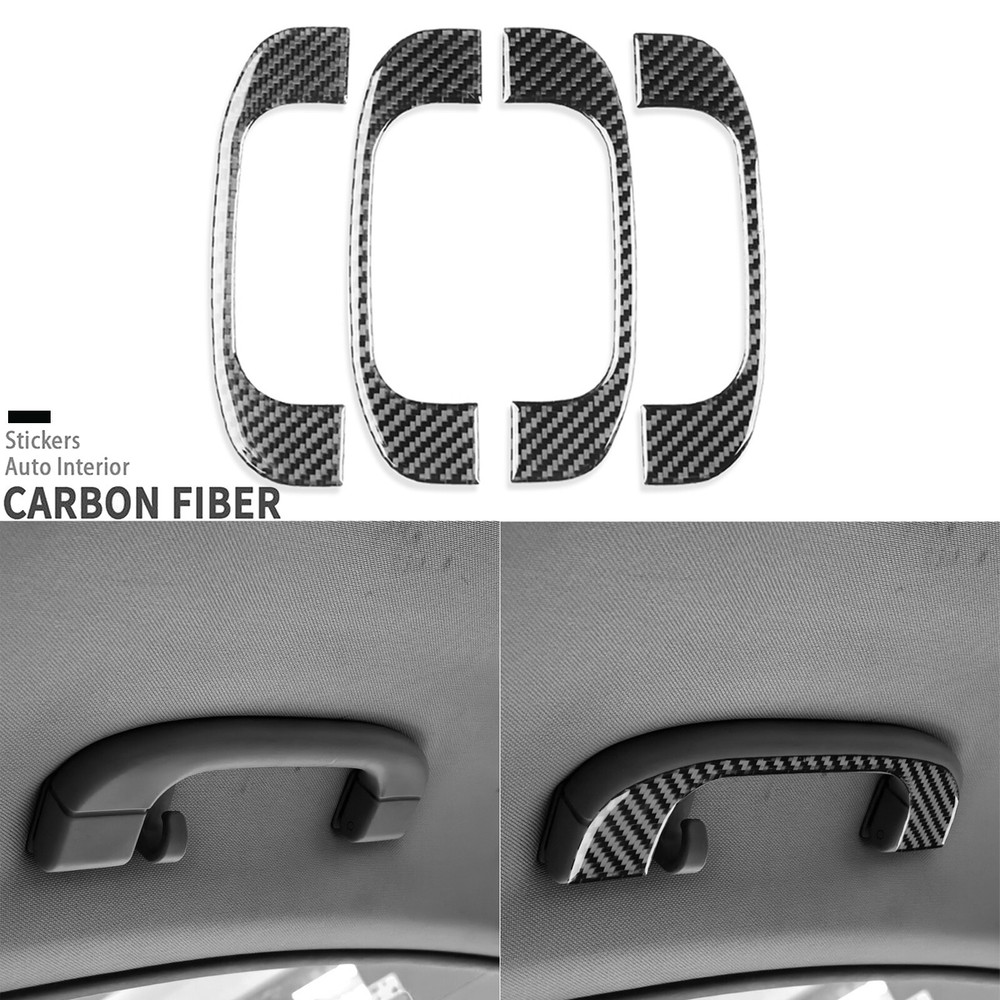 Real Carbon Fiber Interior Roof Handle Cover Trim For BMW 3 Series M3 E90 05-12