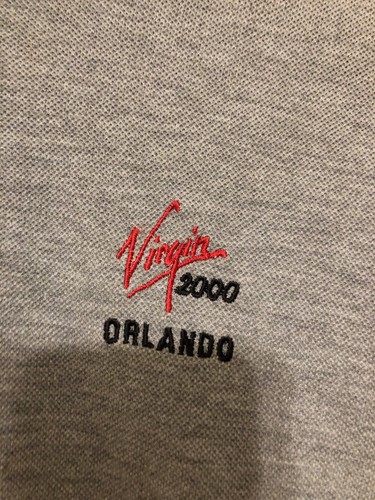 Polo golf Virgin Record Music Stores Orlando grigia taglia grande vintage - Foto 2 di 3