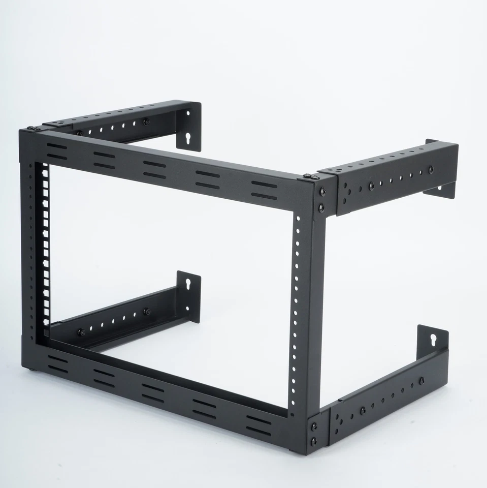 6U 19 Inch Wall Mounted Open Frame Server Equipment Rack Adjustable - Image 2 of 4