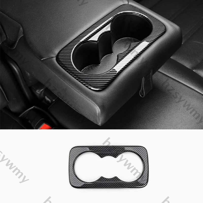 Carbon Fiber Rear Armrest Water Cup Holder Panel 1PCS For Kia Sorento 16-2020