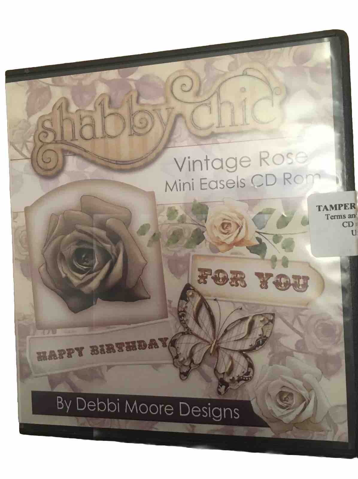Shabby Chic Vintage Rose Mini easels CD ROM Crafting by Debbie Moore NEW