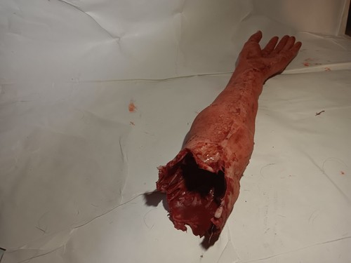 Silicone HORROR PROP severed mutilated Female arm movie quality gore halloween - Picture 3 of 3