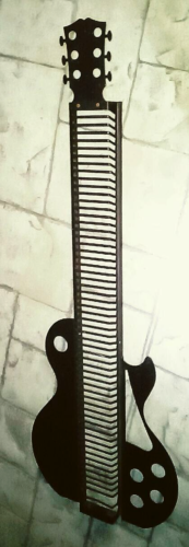Vintage Atlantic Les Paul Guitar Shaped CD Holder Tower Rack Wall Mounted Black