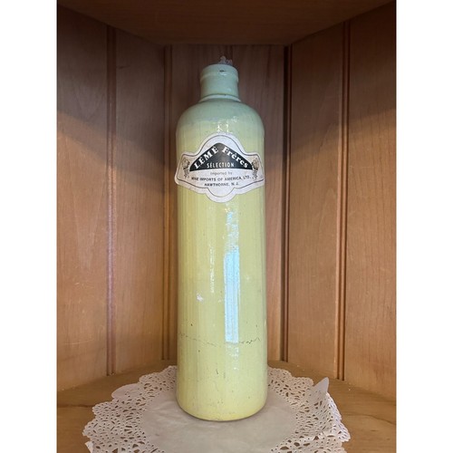 Vintage Lime Green French Ceramic Wine Bottle Leme Freres Imported Label - Picture 8 of 8