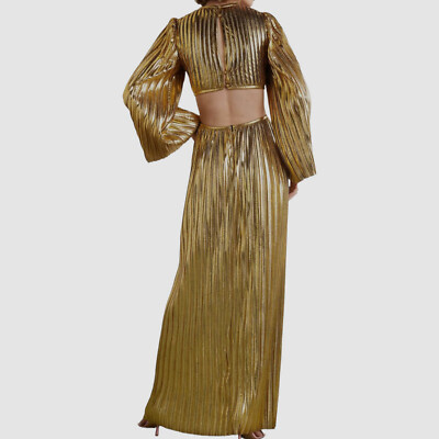 slim fit dress slacks Crystal-embellished Satin Maxi Dress with Cutouts 44 (FR) / Yellow main image 1