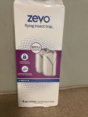 New Zevo Flying Insect Trap, Fly Trap Refill Cartridges (4 Refill Cartridges)