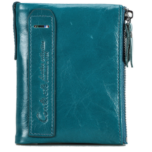 RFID Protection Full Grain Leather Wallet Clutch Purse Coin Card ID Organiser - Picture 7 of 23
