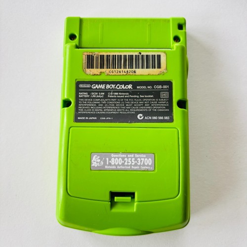 Gameboy Color Console Green Kiwi Lime Nintendo GBC w/ Game & Carrying Case WORKS - Picture 4 of 10