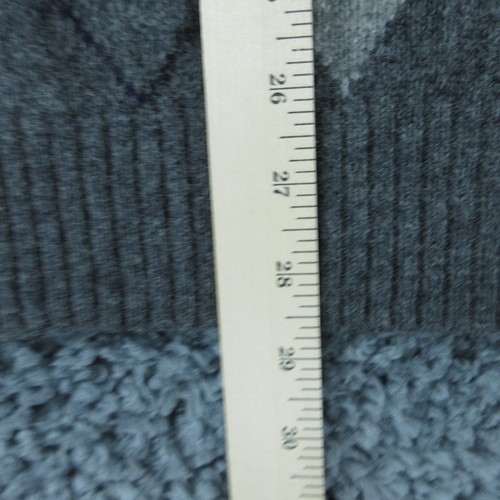 Lands End Pullover Herren Extra Large Grau Argyle Langarm Wollmischung Pulli - Bild 5 von 11