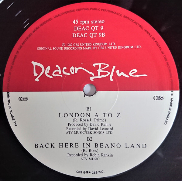 Vinyl Deacon Blue Fergus Sings The Blues 10