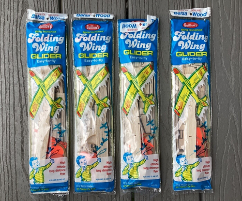 4 GUILLOW'S SLING LAUNCHED FOLDING WING BALSA WOOD GLIDER MODEL KITS # 70 F/S - Picture 11 of 11