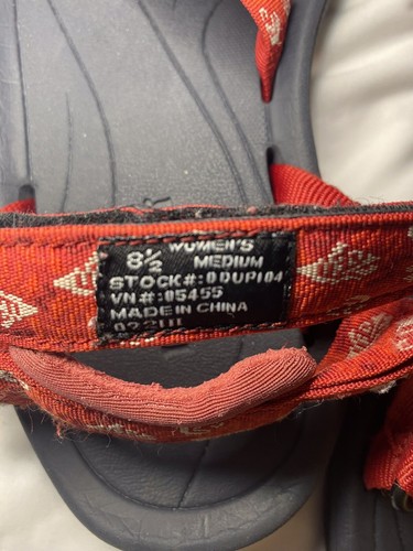 LL BEAN Women's Red Nylon Hook & Loop Strappy Sport Sandals Size 8.5 M - Picture 8 of 8