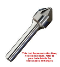 5/8" 100° 6 Flute Carbide Head Single End Countersink 1/4" Shank, 2-3/4"OAL USA