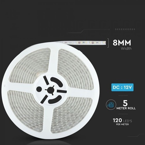 7.2W LED STRIP LIGHT 3000K IP65 5M/ROLL VT-3528-120 V-TAC - Picture 2 of 10
