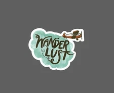 Wander Lust Sticker Plane Travel Waterproof Airplane Gift NEW