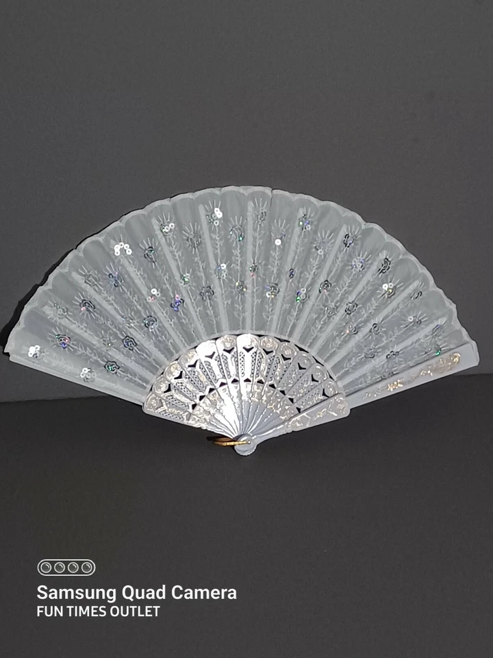 12 Favores de Abanico de Mano de Encaje Blanco para Boda Quinceañera Abanico Recuerdos Boda Foto 2 de 4