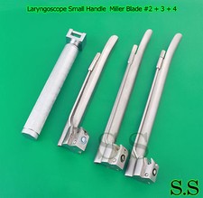 Laryngoscope Small Handle Aa + 3 Miller Blade #2 + 3 + 4 Ent Anesthesia LS-3043