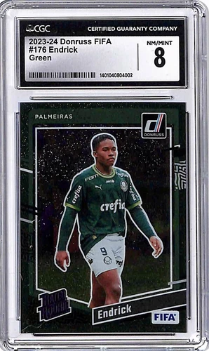Endrick 2023-24 Donruss FIFA #176 Green /5 CGC Grade 8 Brazil Real Madrid