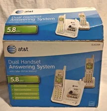 AT&T EL42208 5.8GHz Digital Dual Secure Line Answering Id Cordless Phone System