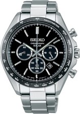 SEIKO Men's Watch Selection SBPY167 Panda Black Dial Solar Analog Chronograph