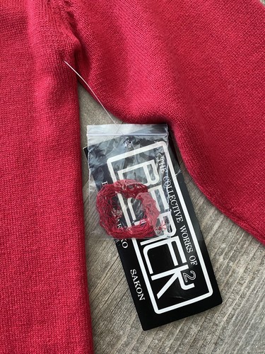 NWT Berek Red & White Angora Blend Holiday Sweater Shawl Collar Girls Size 8 - Picture 7 of 9