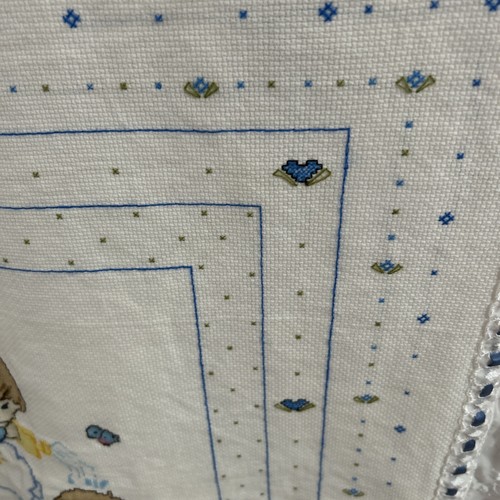 Precious Moments Kreuzstich Babybett Steppdecke Bettdecke Decke weiß 41”x 34” - Bild 5 von 10