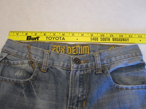 FOX DENIM Duster Straight Leg Light Wash Blue Denim Jeans size 12/26 ~ 10144 - Picture 3 of 10