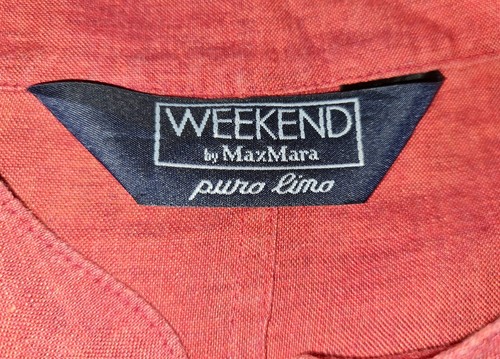 JACKET ITALY AUTHENTIC MAX MARA WEEKEND SOLID BRICK LINEN WOMEN'S-SIZE:US10/EU38 - Picture 5 of 6