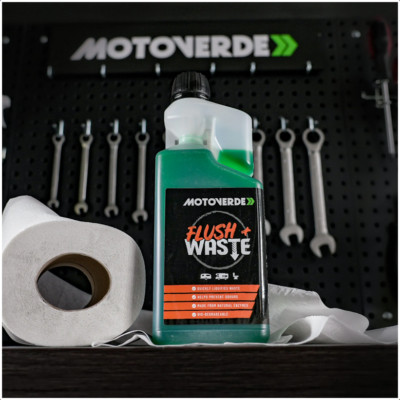 Motoverde Flush & Waste Toilettenchemie 1L Wohnmobil/Wohnwagen m. Dosierbehälter