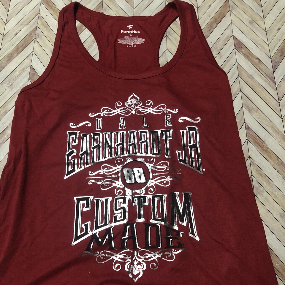 Fanatics Mujer Dale Earnhardt Jr. Camiseta sin mangas roja hecha a medida. Talla XL. Foto 2 de 4