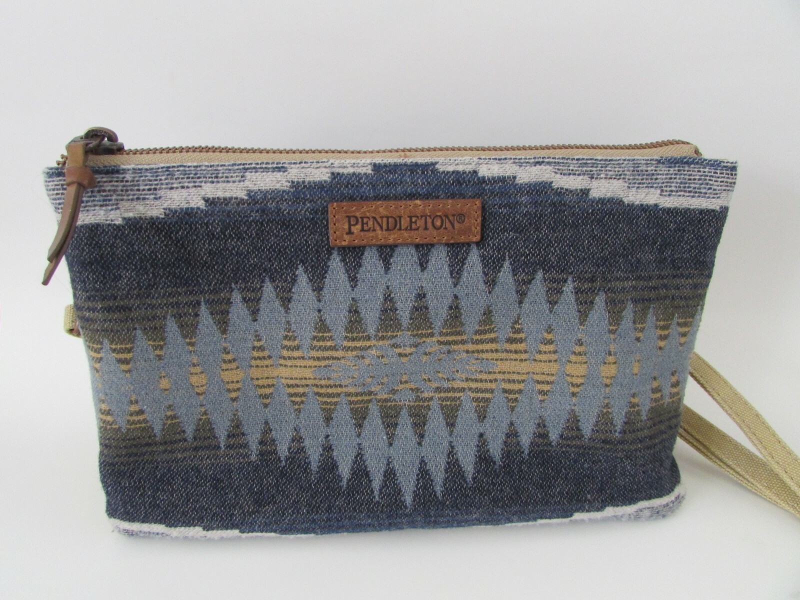 Pendleton Blue Wool  Native Blanket Crossbody Org… - image 4