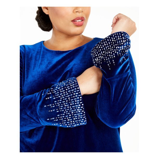 NEW CALVIN KLEIN BLUE VELVET EMBELLISHED SHIFT DRESS SIZE 20 W WOMEN $139 |  eBay