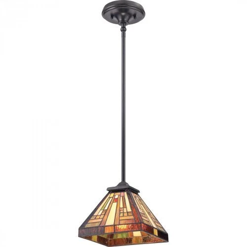 Quoizel TFST1508VB Transitional Stephen Tiffany Mini Pendant, Brown - 2 Pack - Picture 2 of 5