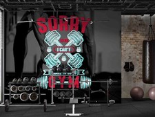 3D Dumbbell Man Letter Leg Gray Self-adhesive Removeable Wallpaper Wall Mural 85
