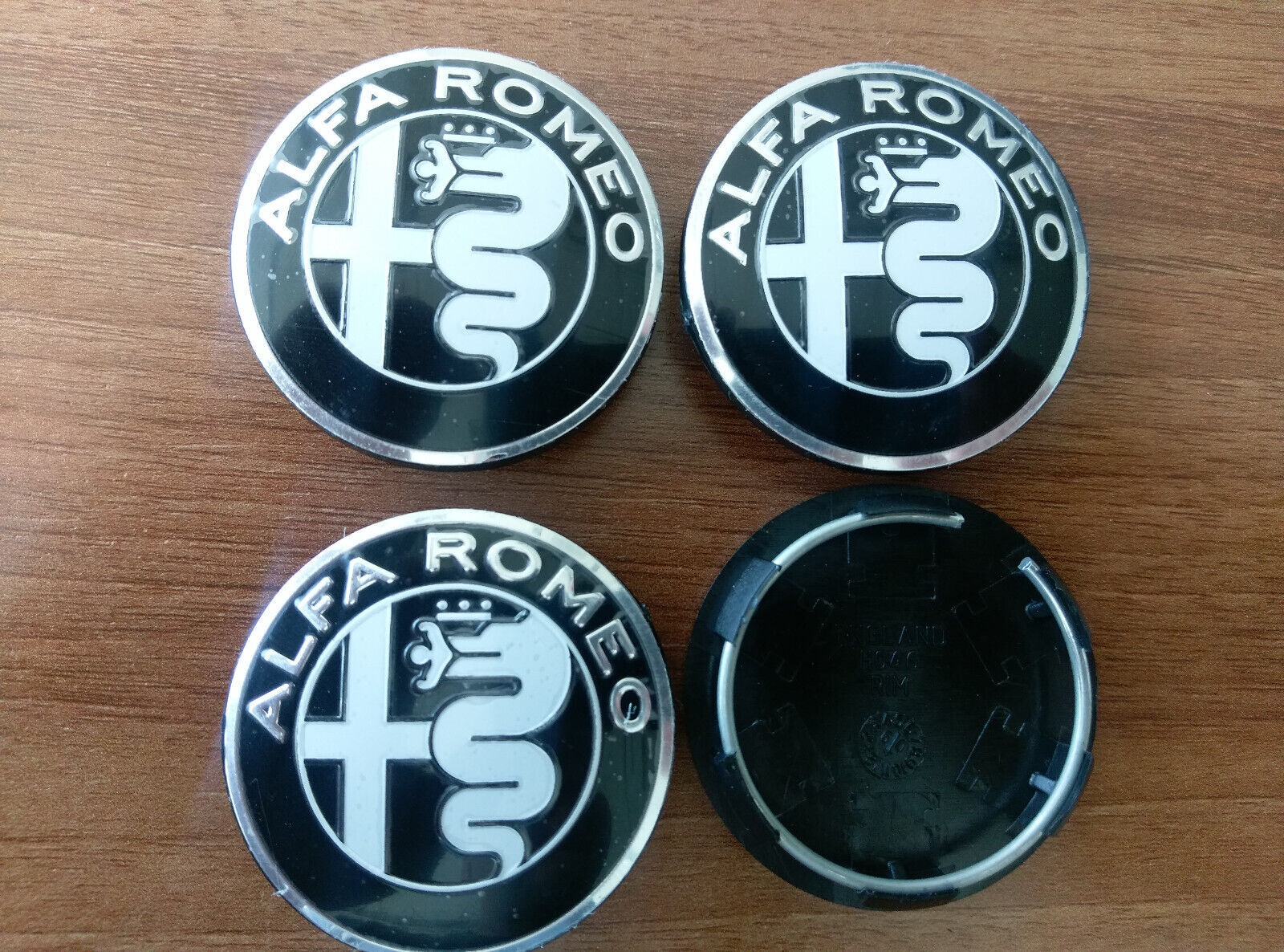 Set of 4pcs Alfa Romeo 50mm BLACK HUB CAPS 147 156 146 145 Mito