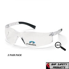  2 PAIR PYRAMEX ZTEK READER SAFETY GLASSES CLEAR BIFOCAL 2.50 LENS S2510R25