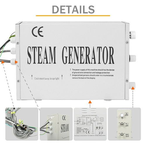 3KW Steam Generator SPA Shower w/ Digital Controller Sauna Bath Steamer Spa Room - Picture 3 of 12