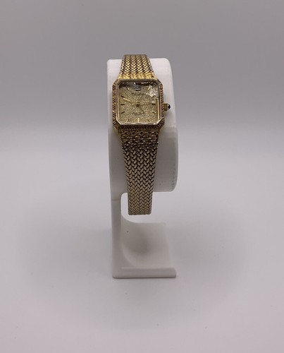 Reloj de cuarzo suizo cuadrado chapado en oro vintage Dufonte by Lucien Piccard para mujer - Imagen 2 de 15