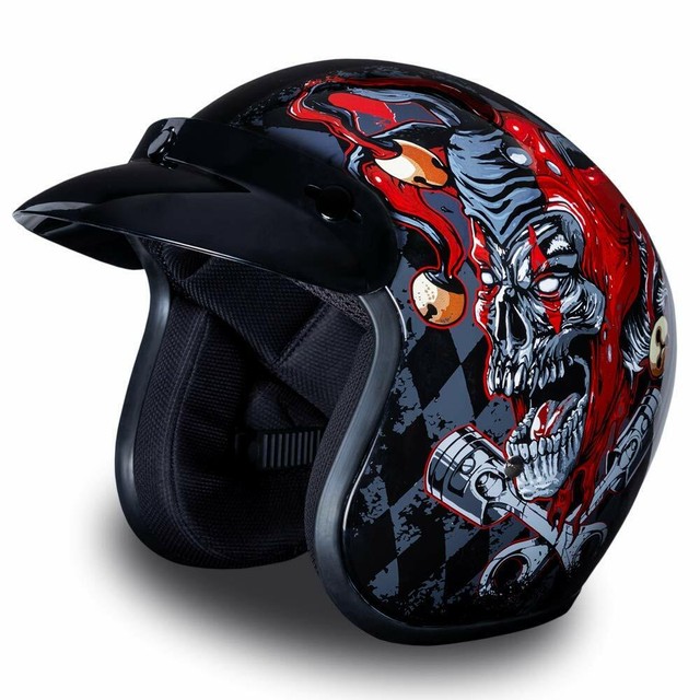 Daytona Joker Jester Clown 3/4 Open Face Motorcycle Helmet XS2XL eBay