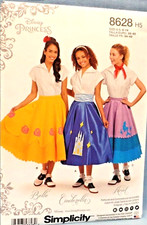 SIMPLICITY PATTERN 8628 SKIRTS CHARACTER COSTUME MISSES SIZES 6 8 10 12 14 UNCUT