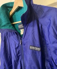 Vtg Lands End Mens Sz M 38-40 Squall Jacket Blue Aqua Fleece Lining