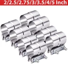 4/8pcs 2/2.5/3/3.5/4/5 Inch Lap Joint Exhaust Band Clamp Stainless Steel T304
