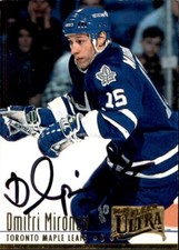 Dmitri Mironov Signed Auto 1994-95 Fleer Ultra card Toronto Maple Leafs