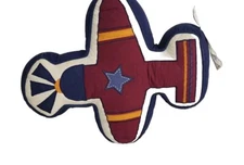 Frolics Airplane  Pillow Red White Blue 17"