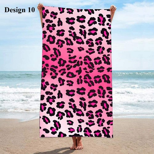 Leopard Print Girl Lady Large Sauna Surf Swim Beach Towel Holiday Birthday Gift - Picture 21 of 21