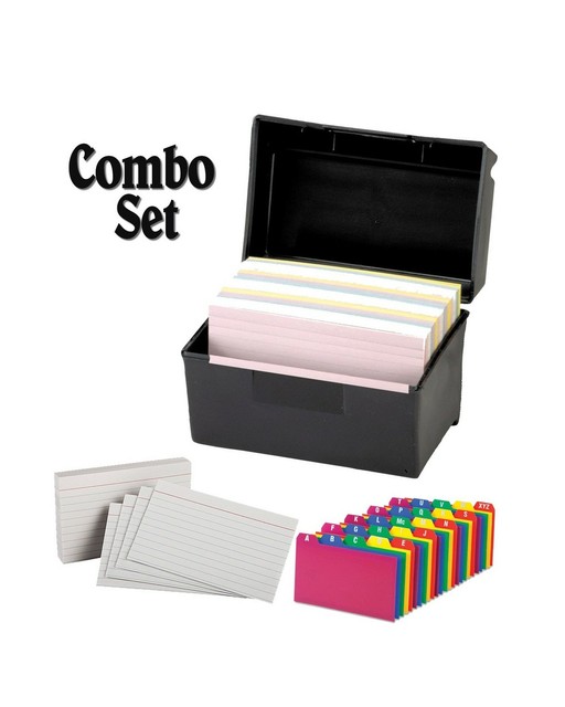 Plastic Index Card Holder, Flip Top File Box Holds 300 3 x 5 Cards