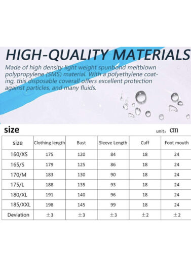 PAGE ONE Disposable Coverall Suit Front Zipper Elastic Waistband - Size: XL - Picture 3 of 5
