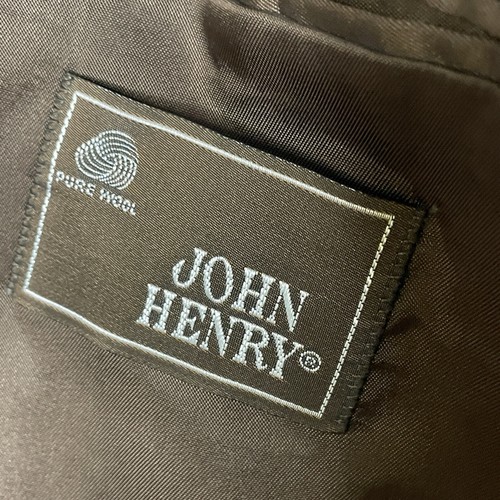 VTG John Henry Brown Wool Tweed Slim Fit Sports Coat Blazer Jacket Men’s Sz 44L - Picture 10 of 11