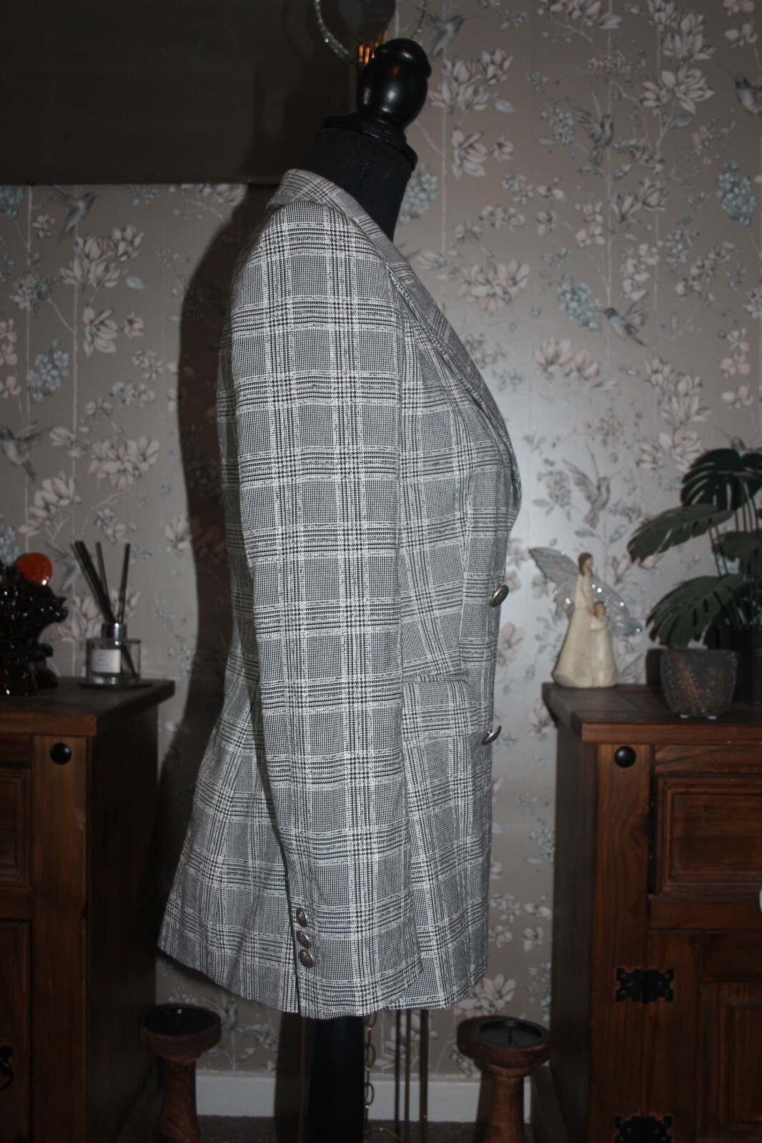 ZARA Checked Micro Houndstooth Check Monochrome D… - image 7